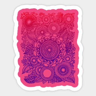 Mandala Flowers (Berry Colored) Sticker